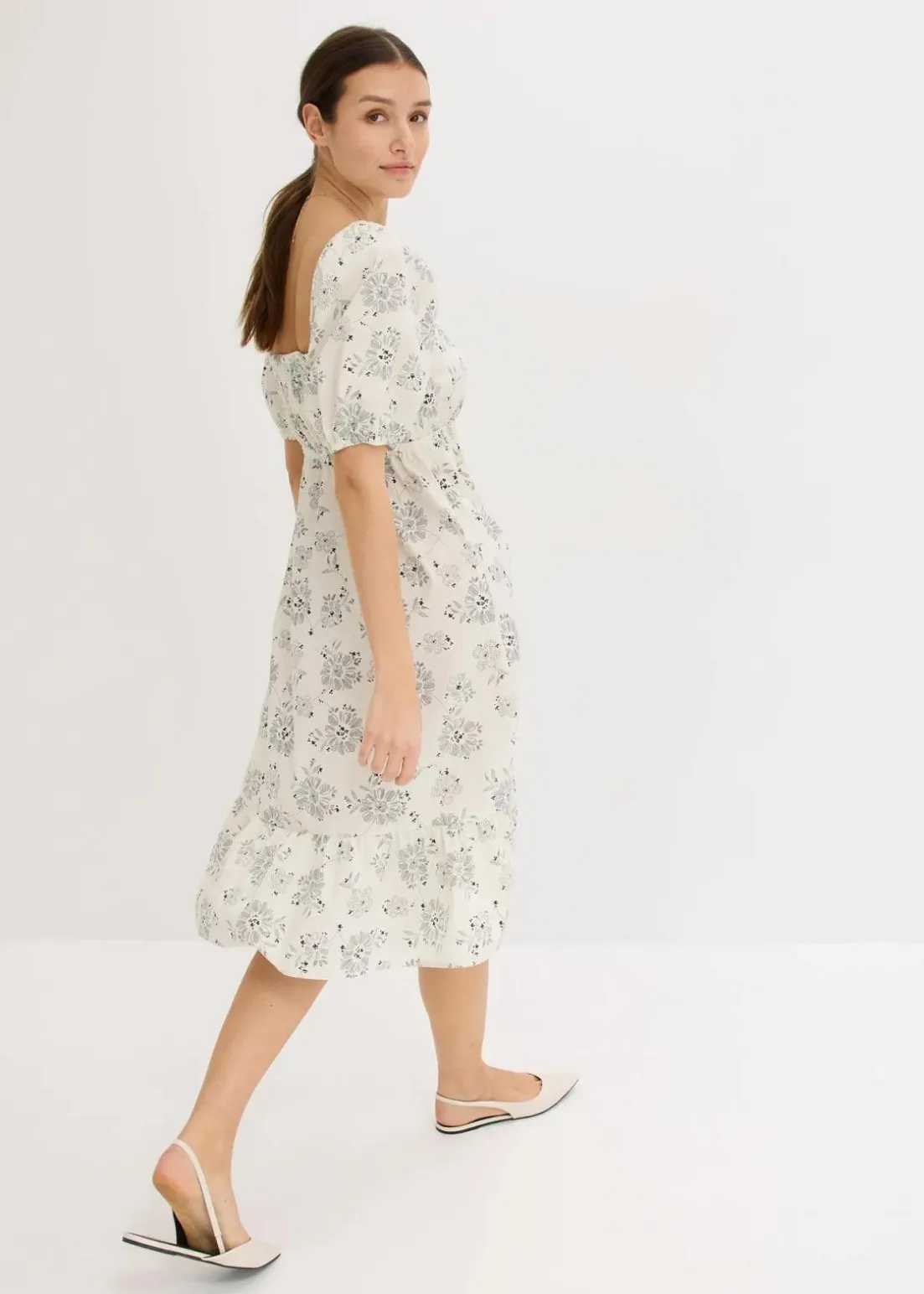 Midikleid mit Puffärmeln