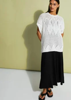 Midikleid mit Stickerei