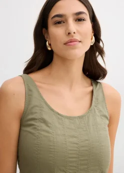 Midikleid mit vertikalen Nähten