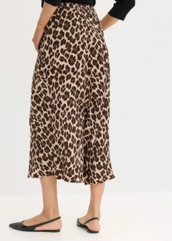 Midirock aus fließendem Satin