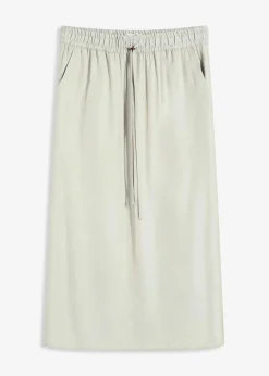 Midirock aus glänzendem Satin