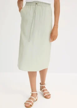 Midirock aus glänzendem Satin