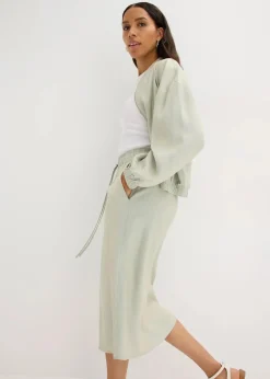 Midirock aus glänzendem Satin