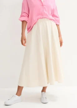 Midirock aus Leinen-Mix