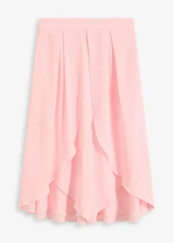 Midirock mit Ruffle und Chiffon