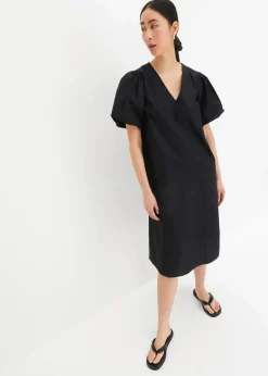 Midi-Web-Kleid aus Bio-Baumwolle