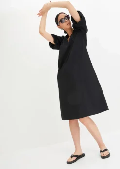 Midi-Web-Kleid aus Bio-Baumwolle