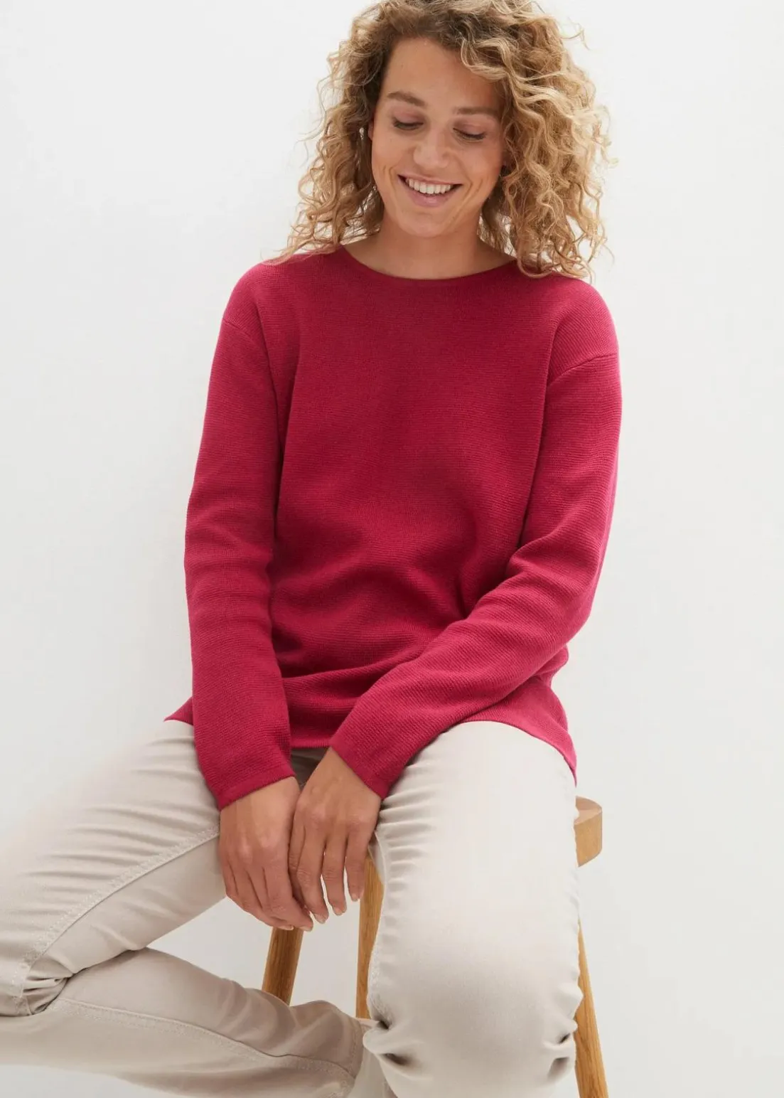 Milano Rib Pullover mit Rundhals