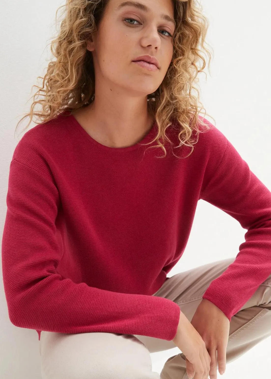 Milano Rib Pullover mit Rundhals