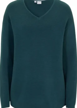 Milano Rib Pullover mit V-Ausschnitt