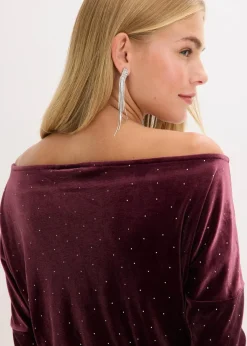 Minikleid aus fließendem Samt und Glitzer