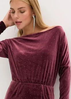 Minikleid aus fließendem Samt und Glitzer