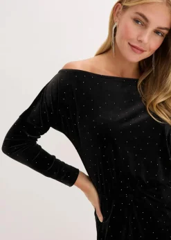 Minikleid aus fließendem Samt und Glitzer