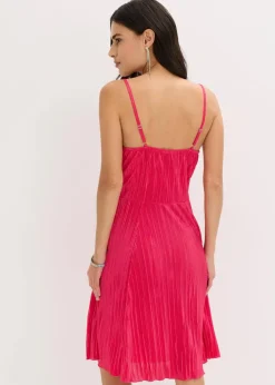 Minikleid aus glänzendem Material mit Plissee