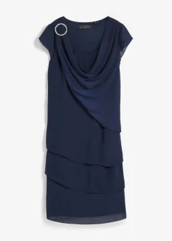 Minikleid im Lagen-Look mit dekorativem Accessoire