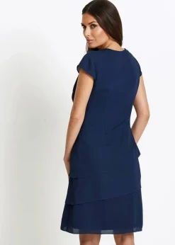 Minikleid im Lagen-Look mit dekorativem Accessoire