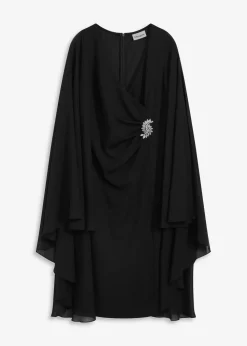 Minikleid mit Cape aus feinem Chiffon