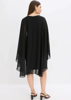 Minikleid mit Cape aus feinem Chiffon