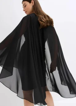 Minikleid mit Cape aus feinem Chiffon