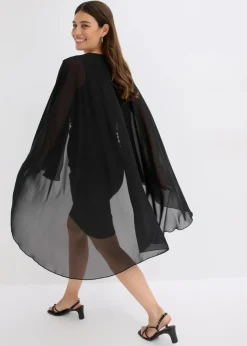 Minikleid mit Cape aus feinem Chiffon