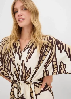 Minikleid mit Kimono-Ärmeln aus fließender Viskose