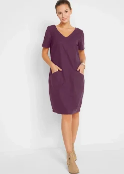 Minikleid mit Leinen