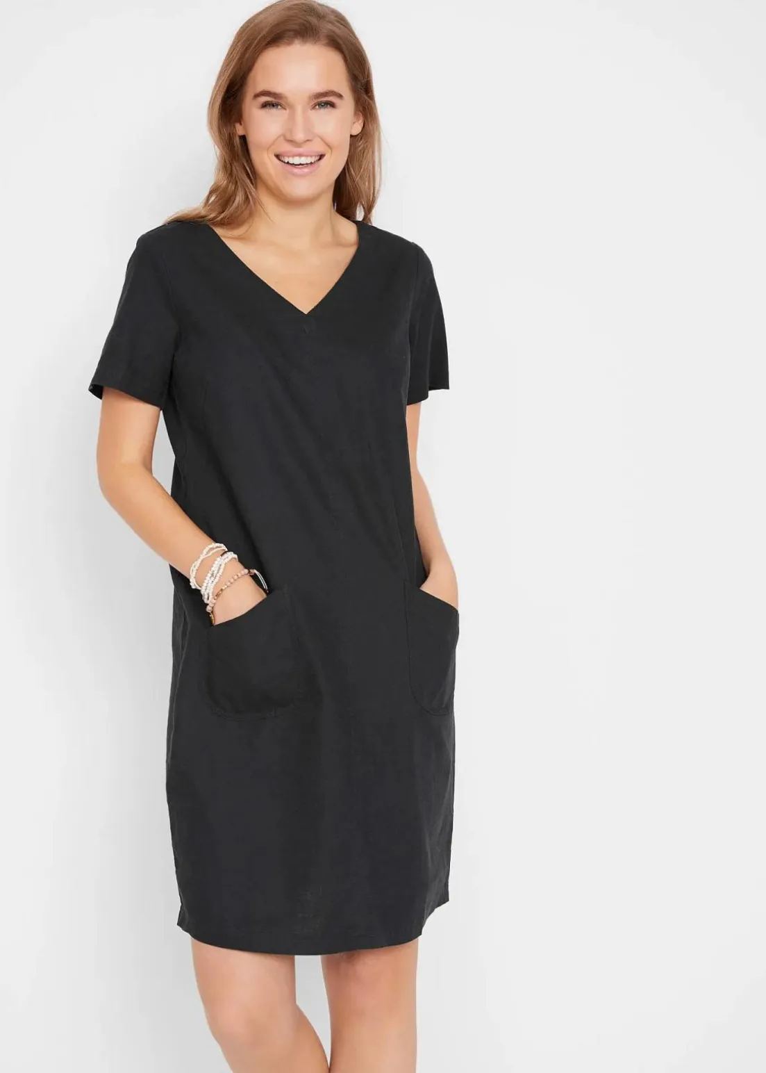 Minikleid mit Leinen