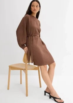 Minikleid mit Struktur aus Viskose-Mix