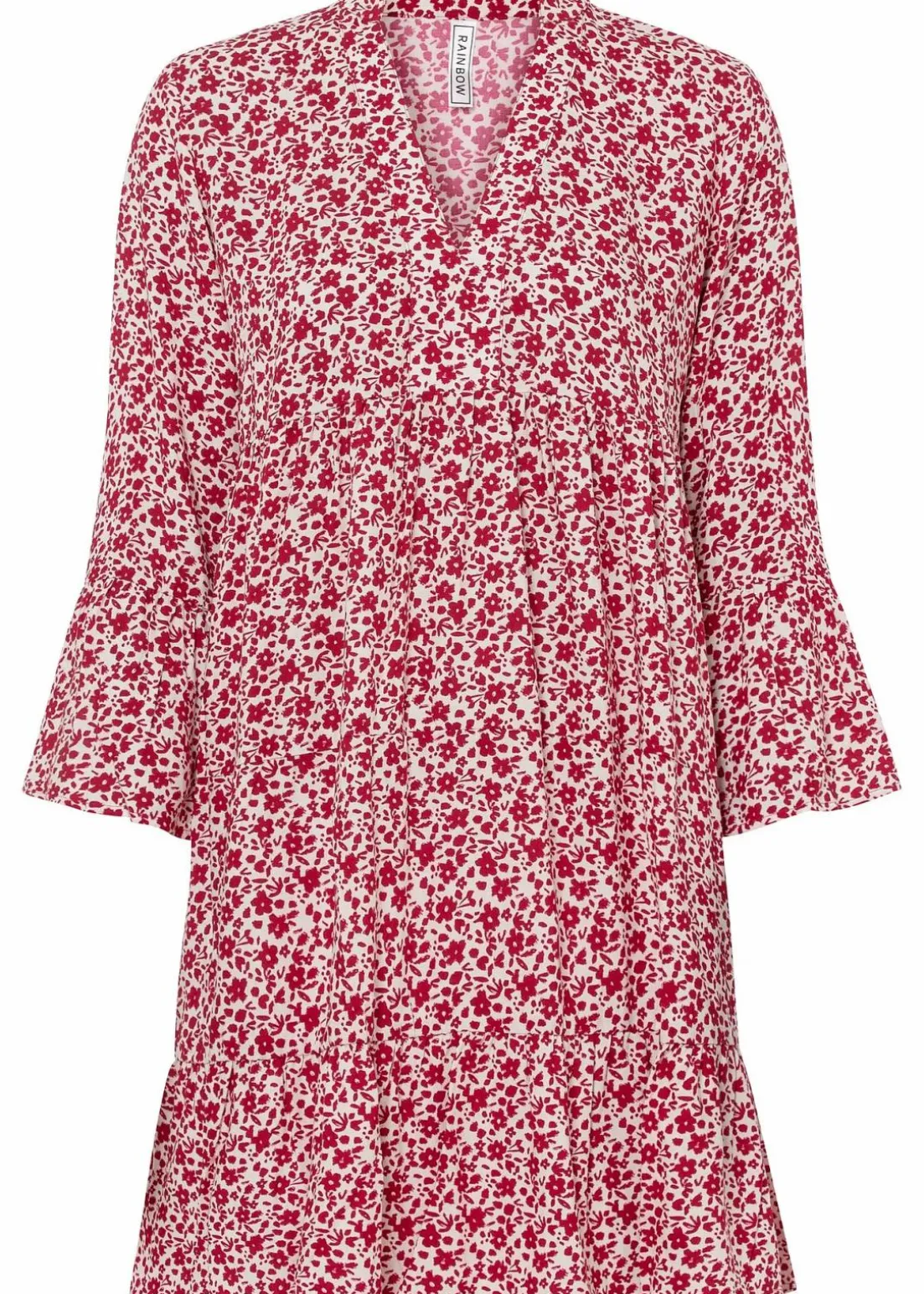 Minikleid mit Volants aus fließender Viskose