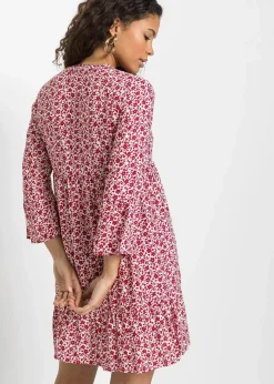 Minikleid mit Volants aus fließender Viskose