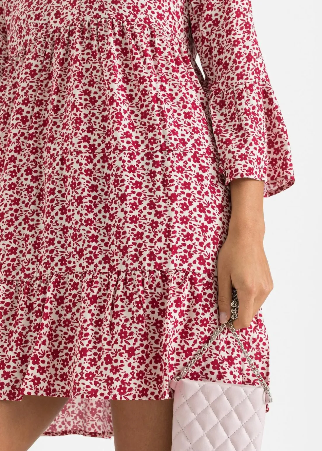 Minikleid mit Volants aus fließender Viskose