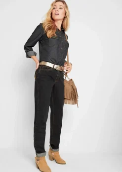 Mom Jeans Mid Waist, long