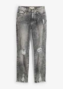 Mom-Jeans High Waist mit Destroy-Effekten