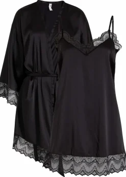 Morgenmantel-Set: Kimono + Negligé (2-tlg. Set)