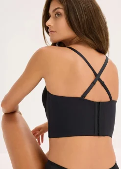 Multiway Schalen-BH Top mit Glanzeffekt