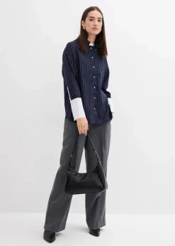 Nadelstreifenbluse aus Viskose-Mix