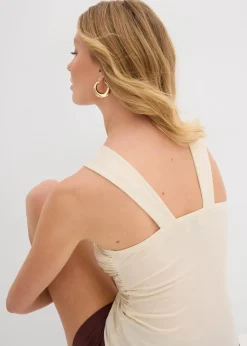 Neckholder-Top mit gehämmerter Deko-Schnalle