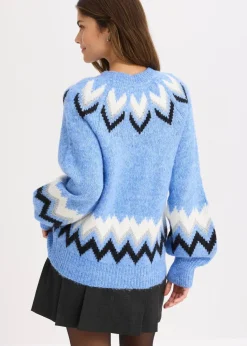 Norweger-Pullover mit Glitzerstreifen