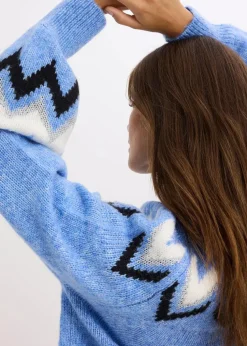 Norweger-Pullover mit Glitzerstreifen