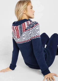Norweger-Pullover mit Kapuze