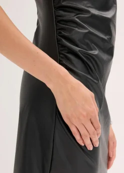 Offshoulder Minikleid in Lederimitat