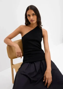 Off-Shoulder Stricktop aus Viskose-Mix