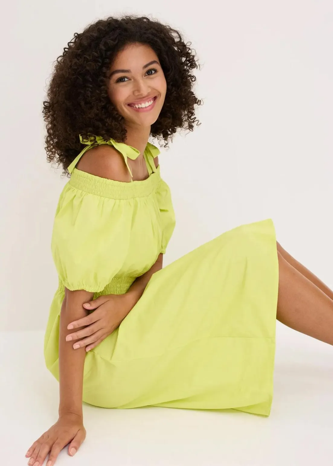 Off-Shoulder-Kleid aus reiner Bio-Baumwolle