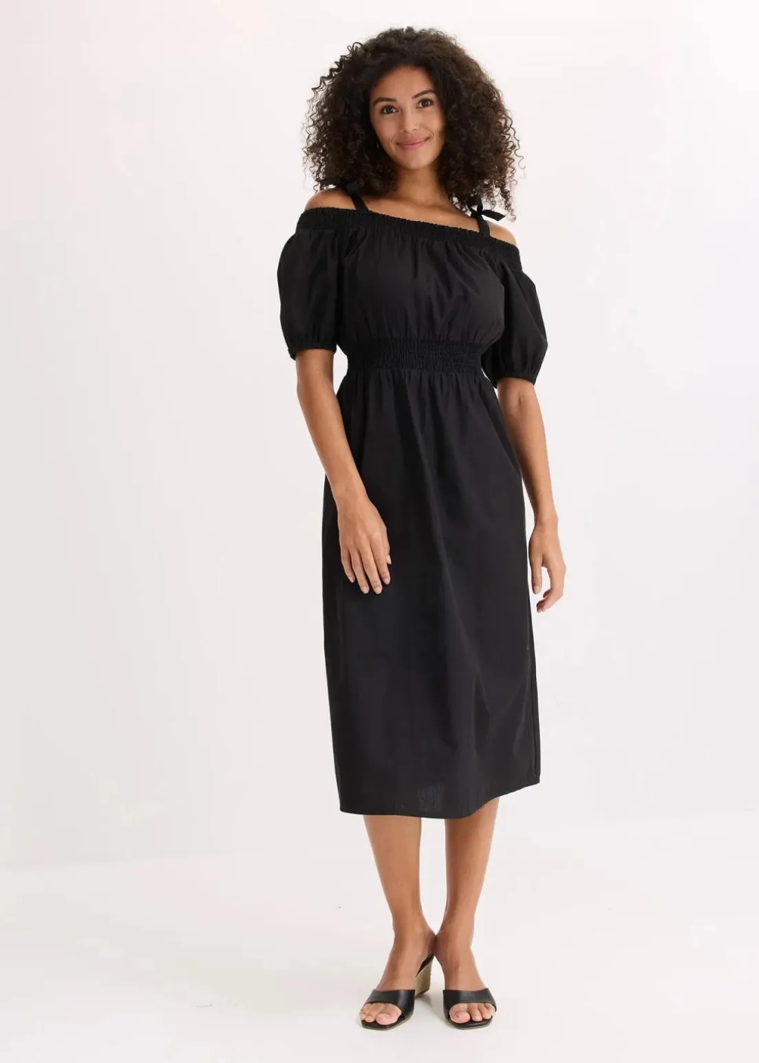 Off-Shoulder-Kleid aus reiner Bio-Baumwolle