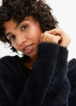 Off-Shoulder-Pullover mit Weihnachtsmotiv