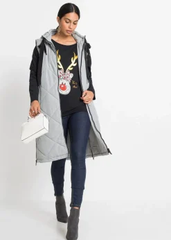 Off-Shoulder-Shirt mit Weihnachtsmotiv