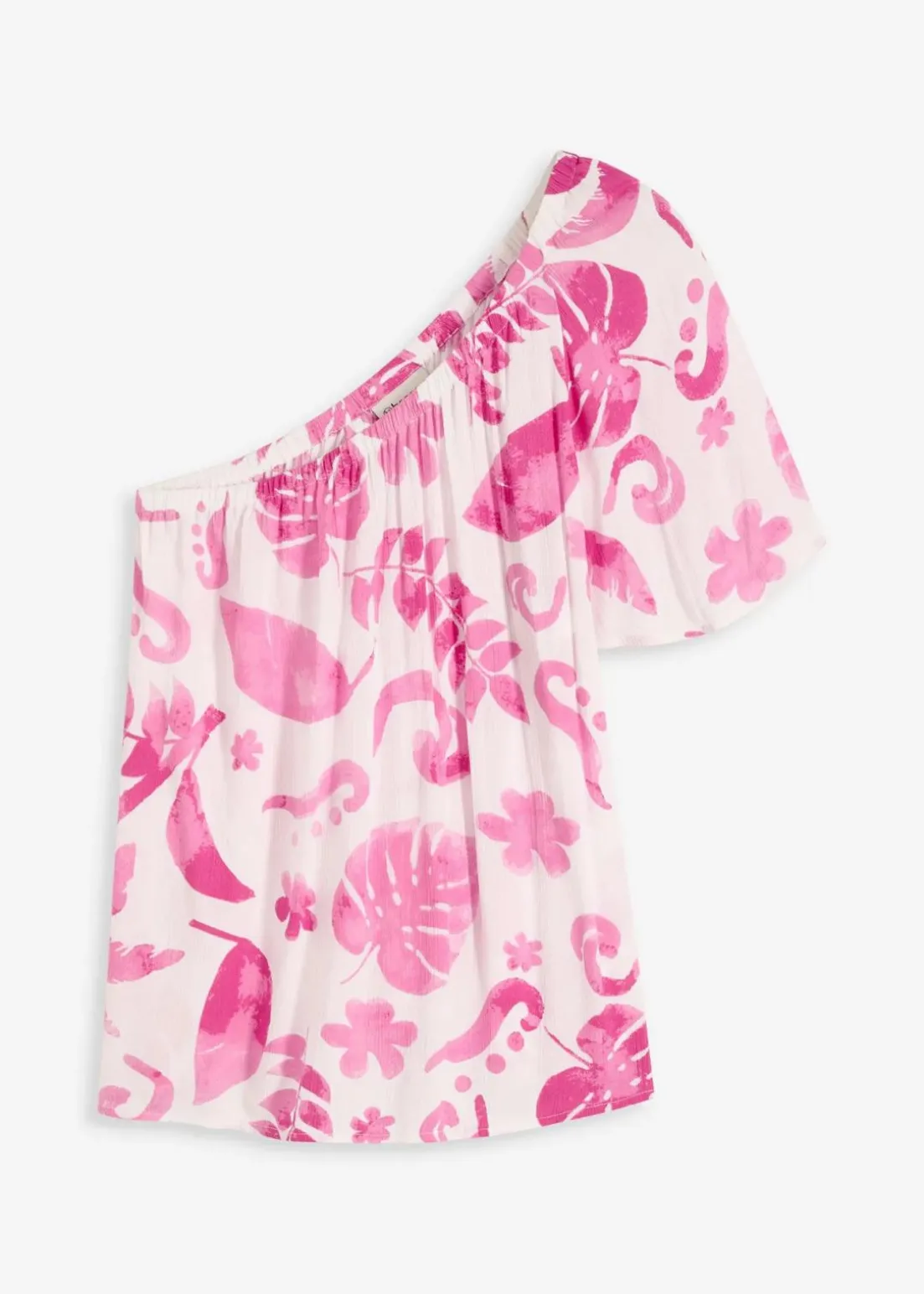 One-Shoulder-Bluse aus strukturierter Viskose