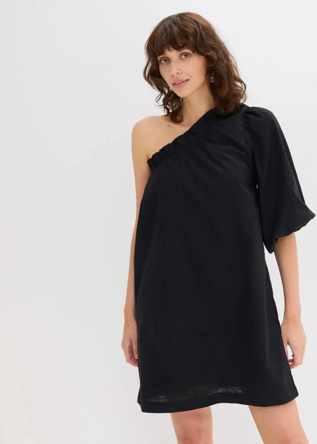 One-Shoulder-Kleid aus Baumwolle