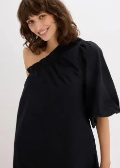 One-Shoulder-Kleid aus Baumwolle