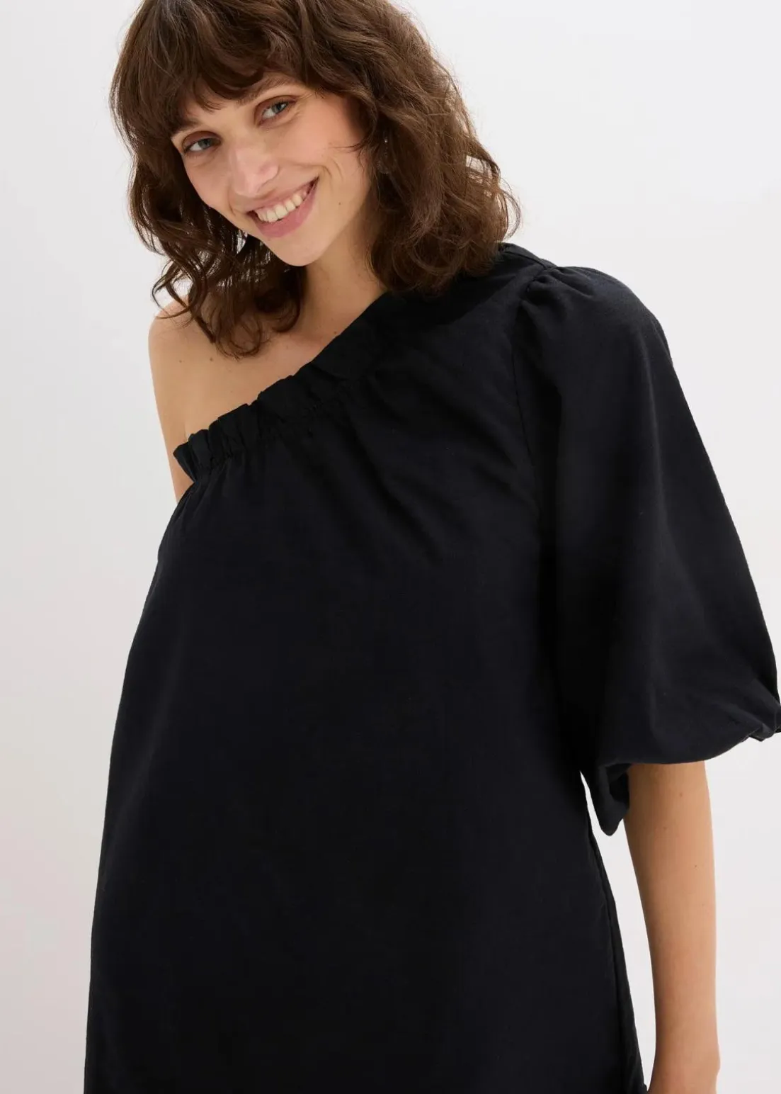 One-Shoulder-Kleid aus Baumwolle